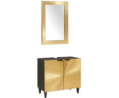 Vonios spintos komplektas 2 vnt. Juoda ir Brass 62 x 33 x 58 cm