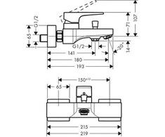 Vonios maišytuvas Hansgrohe Talis E 71740140, šlifuotos bronzos
