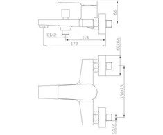 Vonios maišytuvas Invena Midnight BW-35-014-V, aukso/juodas