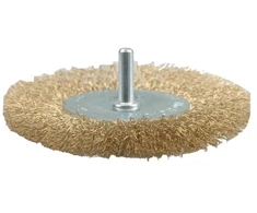 VOREL diskinis šepetys 100 mm su kotu, gofruota viela 06986