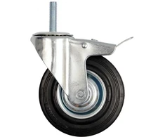 Vorel Bikuvalt Ratukas vežimėliui besisukantis su stabdžiu guminis sriegis D125 100 kg 87333