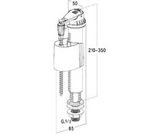 Vožtuvas Nicoll SIL50, 210 mm