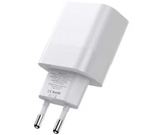Wall Charger PD 20W 2x USB-C + Cable USB-C – USB-C Tech-Protect C20W baltas