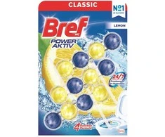 WC valiklis-gaiviklis BREF POWER AKTIV LEMON, 3×50 g