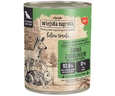 Šlapias šunų maistas - WIEJSKA ZAGRODA Leśne smaki Roe deer with rabbit 800g