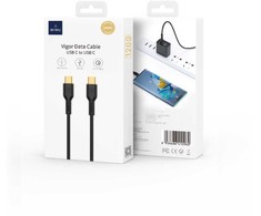 WIWU kabelis YQ02 USB-C - USB-C 100W 1,2m juodos spalvos