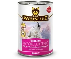 WOLFSBLUT VetLine Hypoallergenic Horse – drėgnas ėdalas šunims – 395g