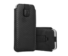 Wonder CARBON Dėklas (Size S) skirtas Nokia 105 2019/150/216 juodos spalvos