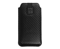 Wonder CARBON dėklas telefonui (Dydis L) Apple iPhone 13 Mini/12 Mini/SE 2020/2022/7/8 juodos spalvos
