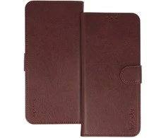 WONDER COMMON Universal Book dėklas (Dydis XL) skirtas Samsung A12/A13 4G/A34 5G/A02S/Xiaomi Redmi 12 4G/12C/Note 12 4G/12 Pro 5G/Oppo A53S/A72/A92 rudos spalvos