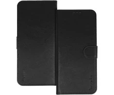 WONDER COMMON Universal Book dėklas (Dydis S) skirtas Apple iPhone 12/13/Samsung S6/A5 2016/Xcover 4/S22/Huawei P8 2017 juodos spalvos