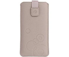 Oem WONDER Deko Pouch dėklas (Size L) skirtas Apple iPhone 13 Mini/12 Mini/SE 2020/2022/7/8 cappuccino