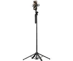 Wozinsky Asmenukių lazda WH181D-Y1S 1.75m aluminum alloy telescopic tripod with dual lamp and phone holder – juodos spalvos