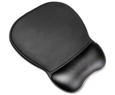 Wozinsky Ergonomic Pelės kilimėlis and Riešo atrama Gel Eco Leather Large Anti-Slip – juodos spalvos