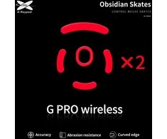 X-Raypad Obsidian Skates Logitech G Pro Raudona 2 vnt. (Raudoni) Pakaitiniai Pelė Feet