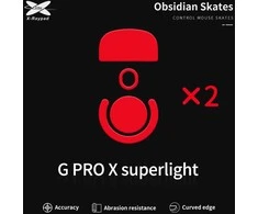 X-Raypad Obsidian Skates Logitech G Pro X Superlight Raudona 2 vnt. (Raudoni) Pakaitiniai Pelė Feet