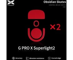 X-Raypad Obsidian Skates Logitech G Pro X Superlight 2 Raudona 2 vnt. (Raudoni) Pakaitiniai Pelė Feet