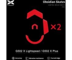 X-Raypad Obsidian Skates Logitech G502 X Lightspeed &amp; G502 X Plus Raudona 2 vnt. (Raudoni) Pakaitiniai Pelė Feet