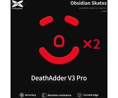 X-Raypad Obsidian Skates Razer Deathadder V3 Pro Raudona 2 vnt. (Raudoni) Pakaitiniai Pelė Feet