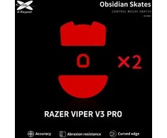 X-Raypad Obsidian Skates Razer Viper V3 Pro Raudona 2 vnt. (Raudoni) Pakaitiniai Pelė Feet