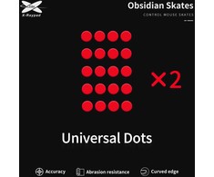 X-Raypad Obsidian Skates Universal Dots Raudona 40 vnt. (⌀6.5 x 0.8 mm) (Raudoni) Pakaitiniai Pelė Feet