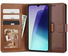 Tech-Protect Wallet dėklas skirtas Xiaomi Redmi 14C / Poco C75 - rudos spalvos