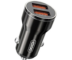 XO automobilinis įkroviklis CC48 2x USB 2,4A juodos spalvos + USB-C kabelis