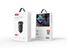 XO automobilinis įkroviklis CC56 PD 30W QC 1x USB 1x USB-C juodos spalvos
