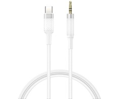 XO kabelis audio NB-R279B USB-C - jack 3,5mm 1,0m baltos spalvos