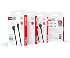 XO kabelis NB200 USB - microUSB 1,0m 2.1A juodos spalvos