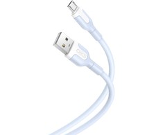 XO kabelis NB212 USB - microUSB 1,0 m 2,1A mėlynos spalvos