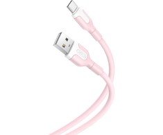 XO kabelis NB212 USB - USB-C 1,0 m 2,1A rožinės spalvos