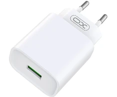 XO sieninis įkroviklis CE02D QC 3.0 18W 1x USB baltas + microUSB laidas