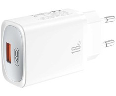 XO laidinis įkroviklis CE19 QC 18W 1x USB baltos spalvos + kabelis USB-C