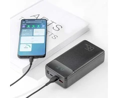 XO laptop power bank PR201 65W 30000mAh juodos spalvos
