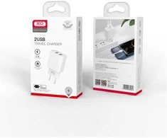 XO sieninis įkroviklis CE02C 2x USB 2,1A baltos spalvos