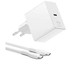 XPECT GaN 45W įkroviklis su 1.5m USB-C kabelis – bulk pakuotė, baltos spalvos