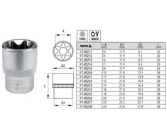 Yato Toya Sa Poland Galvutė E-star tipo varžtams 1/2", E12 (YT-05222)