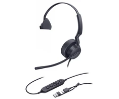 Ausinės Yealink UH42 Mono UC USB-C/A Laisvų rankų įranga Vielinis Su lankeliu Skambučiai / muzika USB Type-C / USB Type-A Juoda