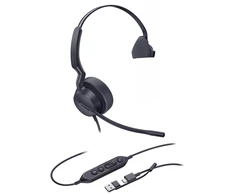Yealink UH42 Mono UC USB-C/A Laisvų rankų įranga Vielinis Su lankeliu Skambučiai / muzika USB Type-C / USB Type-A Juoda