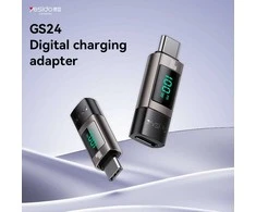 Yesido Adapteris OTG GS24 – Typ C (male) to Type C (female) – with LCD display juodas