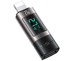 Yesido Adapteris OTG GS25 – Lightning (male) to Type C (female) – with LCD display juodos spalvos