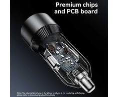Yesido automobilinis įkroviklis Y64 - USB + Type C - 20W + PD 30W juodos spalvos