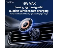 Yesido Car holder magnetic C308 induction 15W to air vent juodas