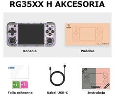 Nešiojama žaidimų konsolė Anbernic RG35XX H, Permatoma violetinė