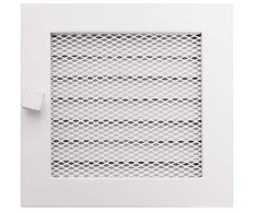 Židinio grotelės HEARTH 170x170mm, (baltos su žaliuzėmis)