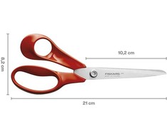 Žirklės Fiskars, kairiarankiams, raudona