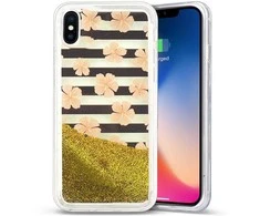 Zizo Liquid Glitter Star dėklas skirtas Apple iPhone X Rožinė Flowers