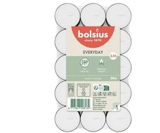 Žvakė, arbatinė Bolsius, 3.5 h, 30 vnt., Balta