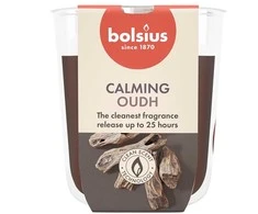 Žvakė, aromatinė Bolsius Calming Oudh, 25 h, Ruda